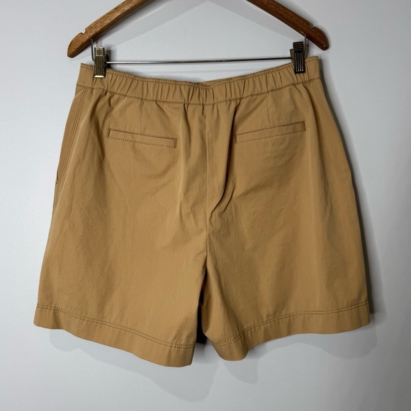 Lafayette 148 New York Cotton Stretch High Waisted Khaki shorts Honeynut Medium - Picture 9 of 10
